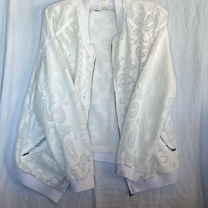 Chelsea28 White Bomber Jacket